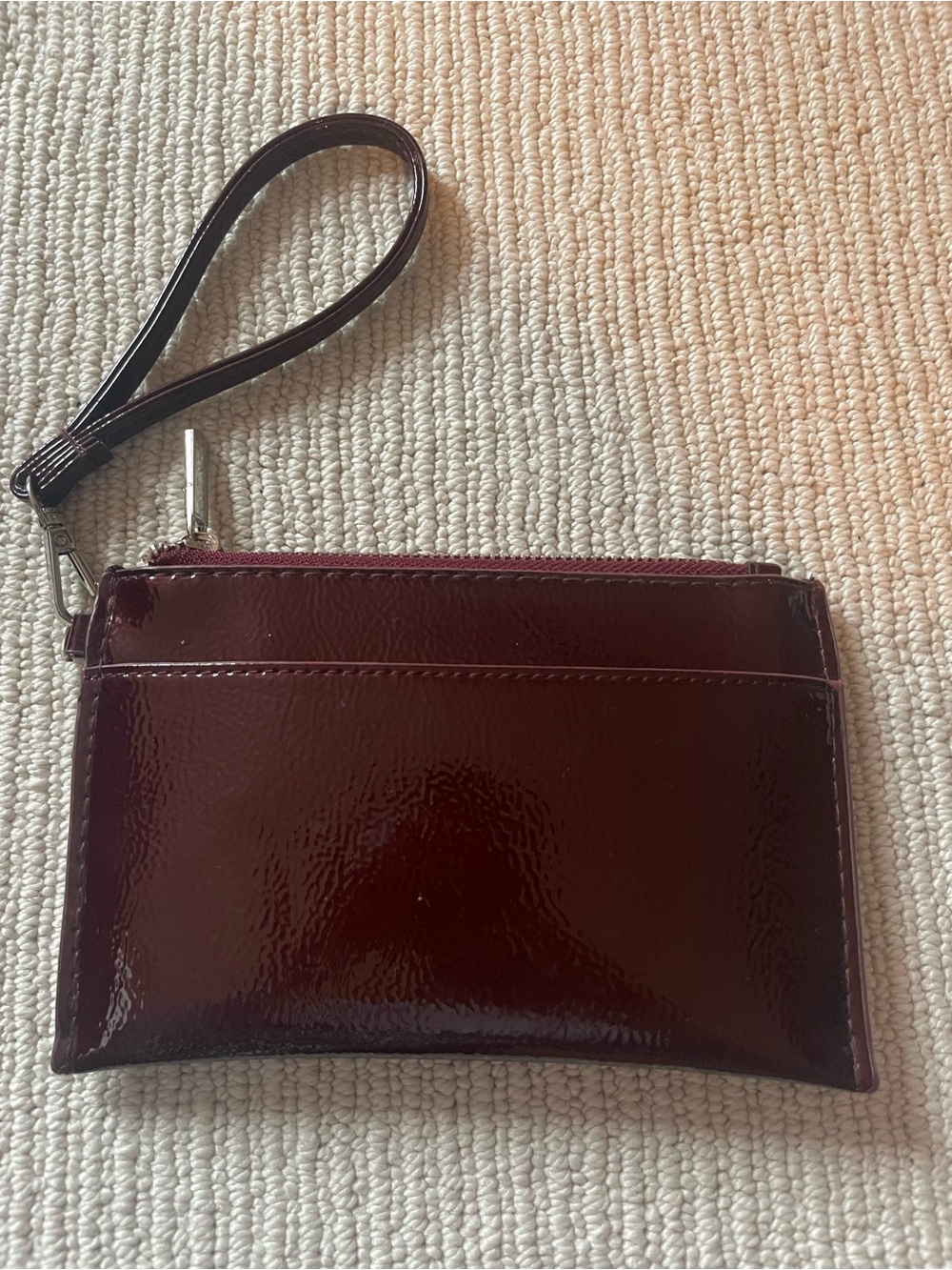 Maurices Patent Wristlet in Deep Burgundy